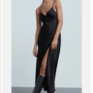 Black Zara Satin Dress